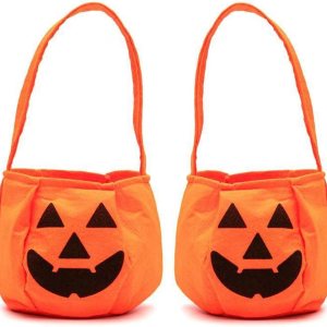 2 bolsas de dulces de calabaza de Halloween, calabaza naranja para Halloween, dulce o truco, bolsa de dulces para fiesta de Halloween 2 bolsas de dulces de calabaza de Halloween, calabaza naranja para Halloween, dulce o truco, bolsa de dulces para fiesta de Halloween