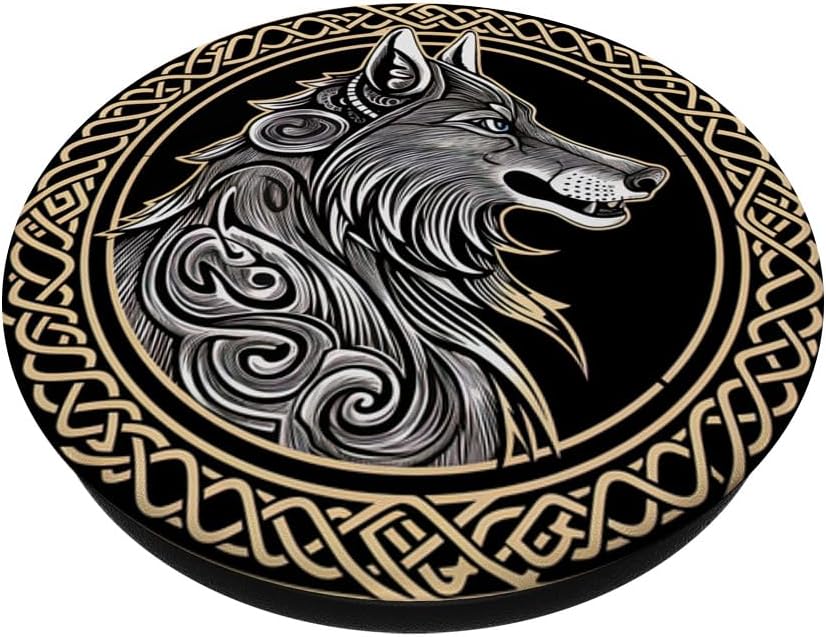 Símbolo vikingo Fenrir – Monstruoso lobo nórdico mitología PopSockets PopGrip estándar