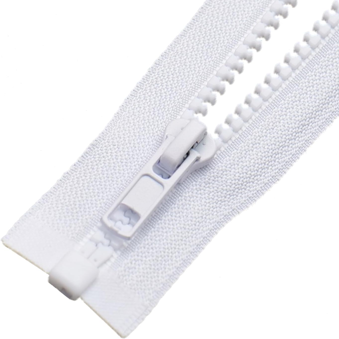 Sawoake 2 cremalleras separadoras #5 de 17 pulgadas para chaquetas de costura, chaqueta con cremallera, cremalleras de plástico moldeado blanco,