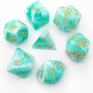 DND – Juego de 7 dados poliédricos para D&D, TTRPG, Calabozos y Dragones, juegos de dados de mesa, accesorios DND, dados del sistema D20verde DND – Juego de 7 dados poliédricos para D&D, TTRPG, Calabozos y Dragones, juegos de dados de mesa, accesorios DND, dados del sistema D20verde