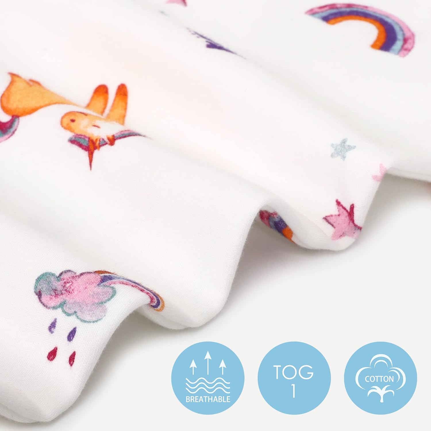 TILLYOU TOG 1 – Saco de dormir de algodón, 2 unidades, manta para bebé con cremallera de 2 vías, saco de dormir extrasuave sin mangas para bebés, de