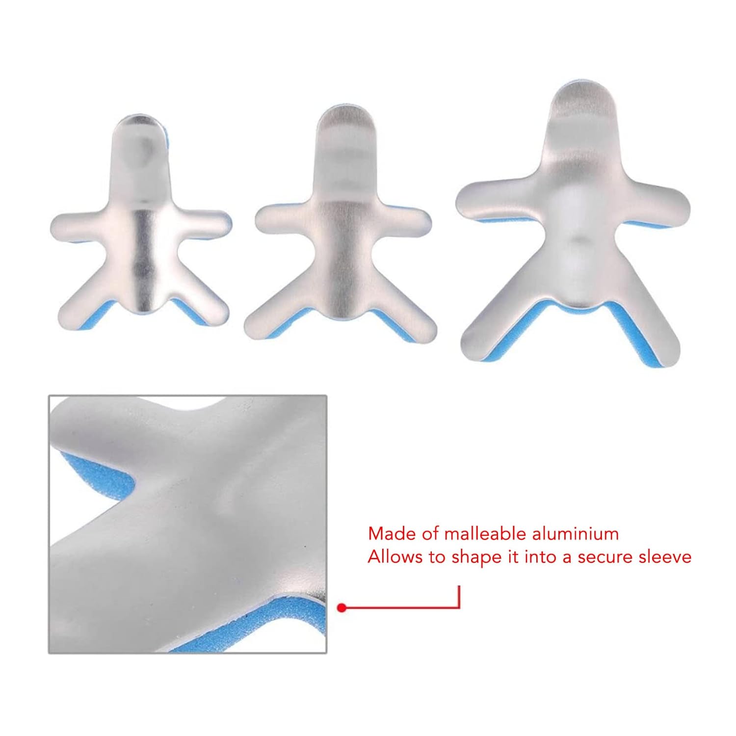 3 férula de dedo tipo rana, soporte de aluminio para enderezar el dedo, soporte de enderezamiento de dedos, soporte de fijación de rana para dedos