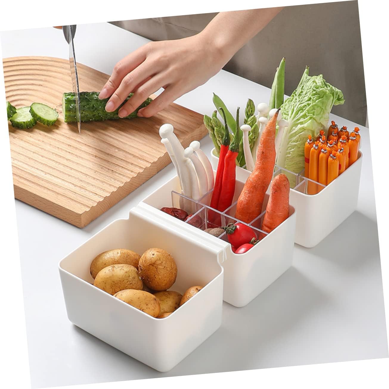 Organizador de caja para nevera, organizador de puerta de refrigerador, estante de almacenamiento de cocina, organizador y almacenamiento de tamaño
