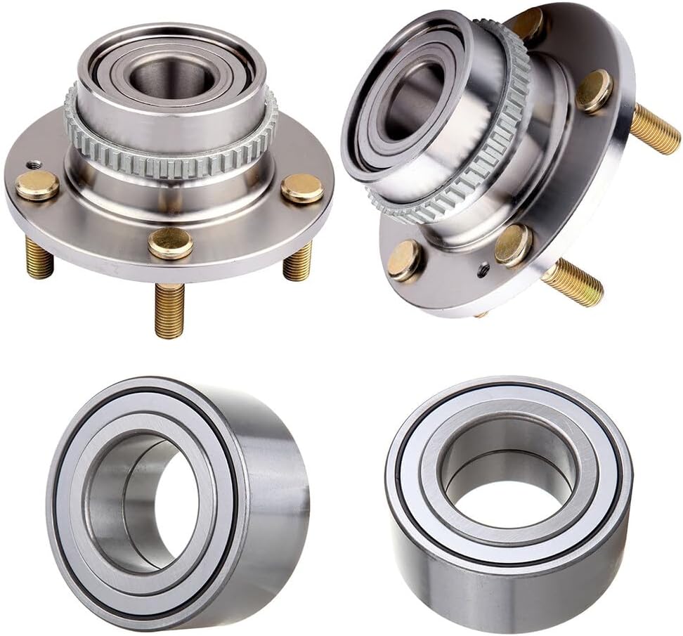SCITOO 4 unidades de cojinete de rueda delantera y trasera 510034 512267 para Hyundai Tucson 2005-2009, para Kia Sportage 2005-2010 WABS 5 lengüetas