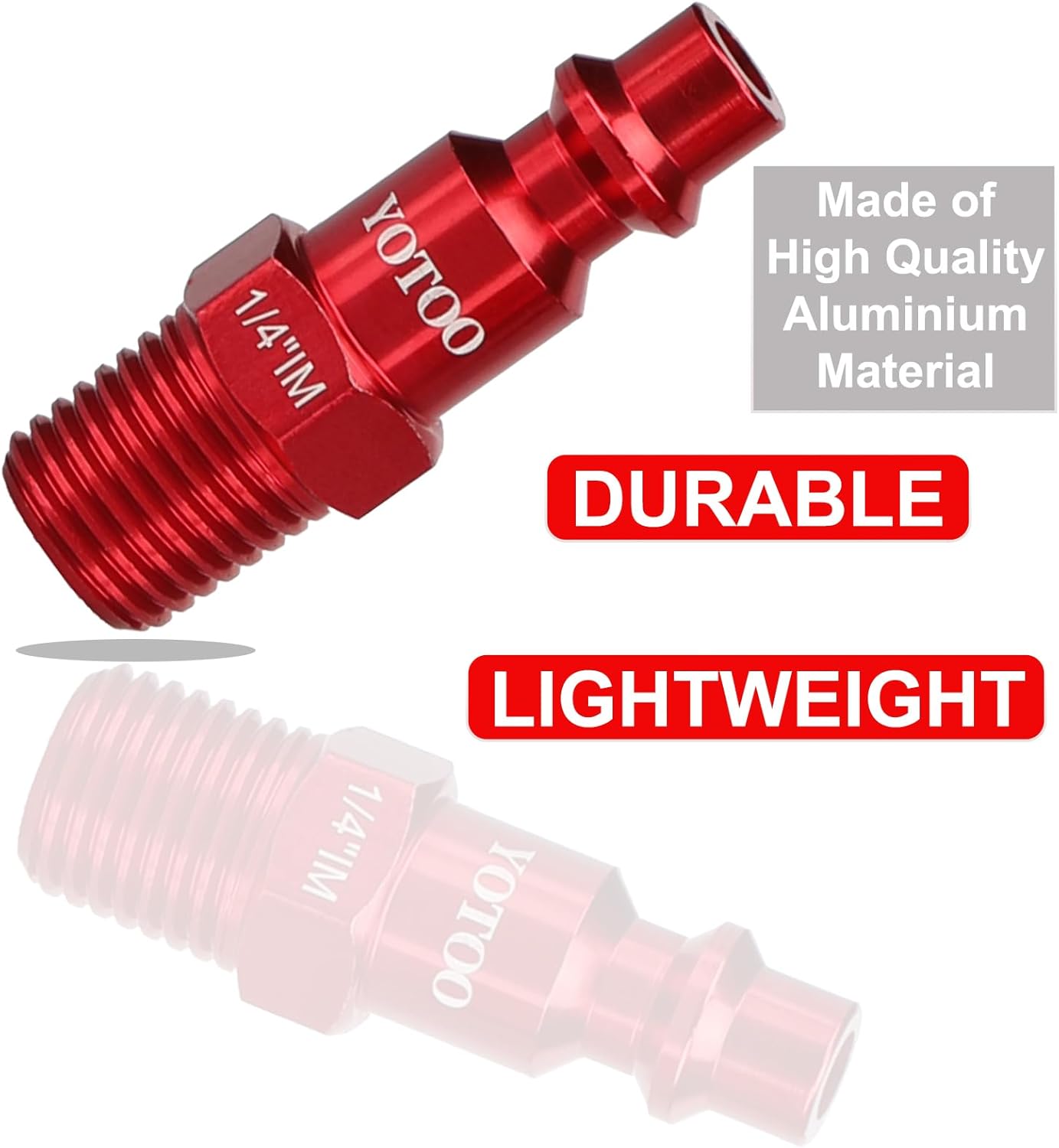 YOTOO Juego de enchufes de aire industriales tipo IM de 12 piezas con roscas macho NPT de 14 pulgadas, accesorios de aire de aluminio resistentes,