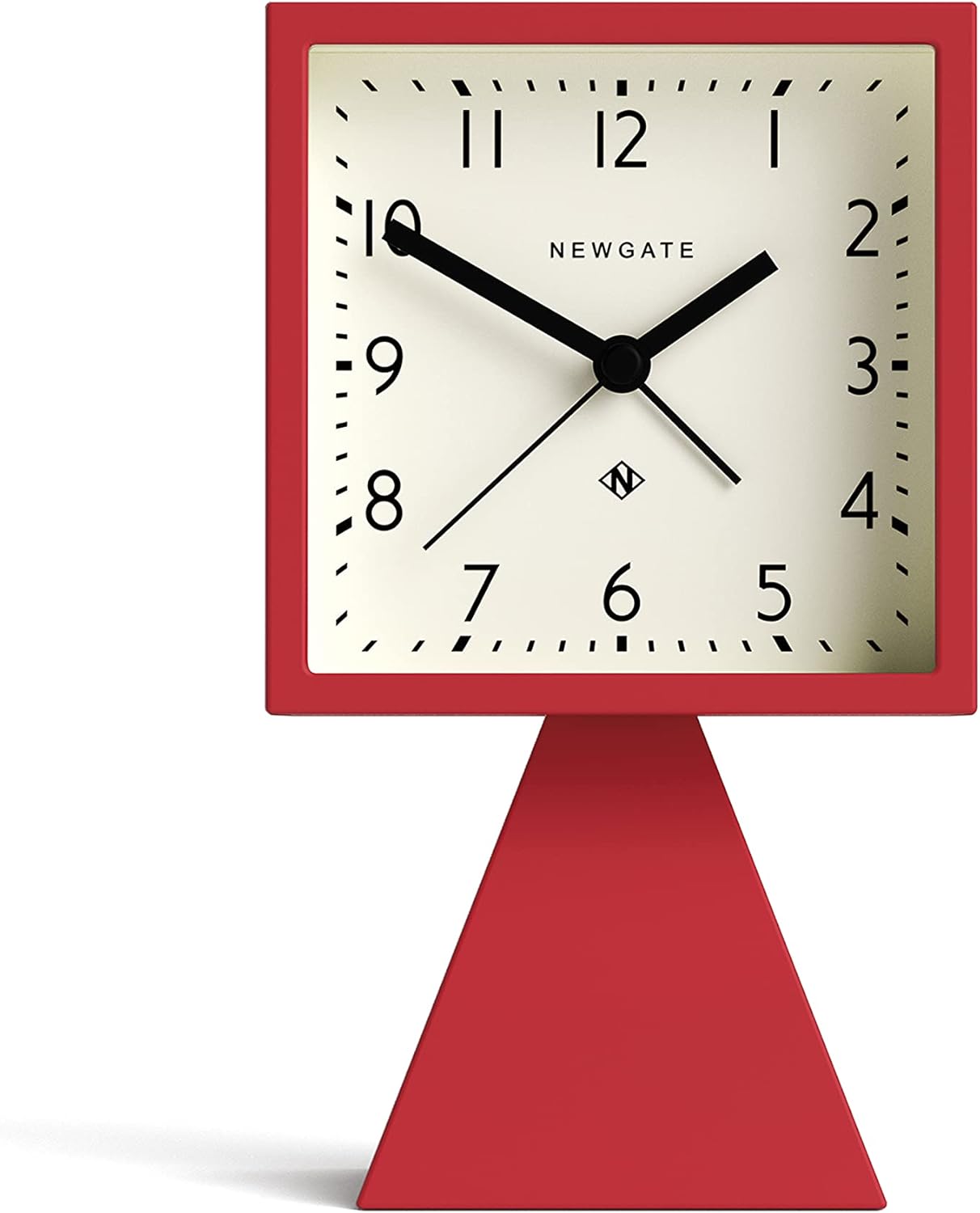 NEWGATE Brian Retro – Reloj despertador de escritorio, reloj despertador cuadrado, analógico, sin tictac, reloj despertador pequeño, esfera árabe,