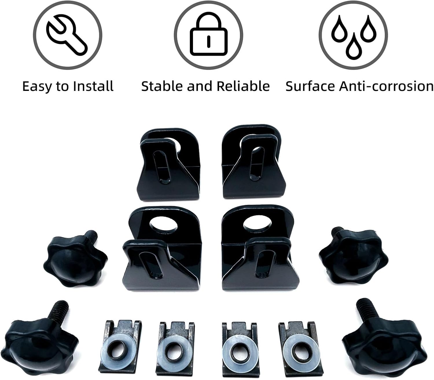 Americruise – Cerraduras negras para alforjas de motocicleta, tornillos antirrobo para alforja para Harley Davidson Touring Street Glide Electra
