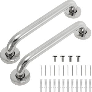Barras de agarre para bañeras y duchas, paquete de 2 barras de agarre de ducha de 12 pulgadas, mango de ducha de acero inoxidable, barra de agarre Barras de agarre para bañeras y duchas, paquete de 2 barras de agarre de ducha de 12 pulgadas, mango de ducha de acero inoxidable, barra de agarre