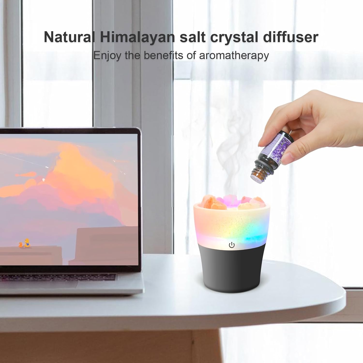 Humidificador pequeño portátil – Mini humidificadores de niebla fría, humidificador personal de escritorio USB para dormitorio, bebé, hogar,
