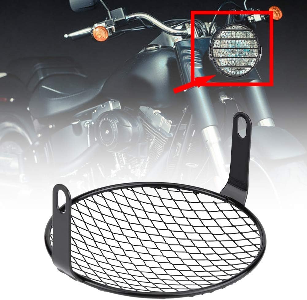 Cubierta universal para parrilla de faros delanteros de motocicleta de 6.5 pulgadas para Cruiser Chopper Cafe Racer (#)