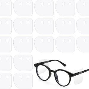 Oudain Gafas de seguridad transparentes protectores laterales de plástico para gafas graduadas, protectores laterales deslizantes para la mayoría de Oudain Gafas de seguridad transparentes protectores laterales de plástico para gafas graduadas, protectores laterales deslizantes para la mayoría de
