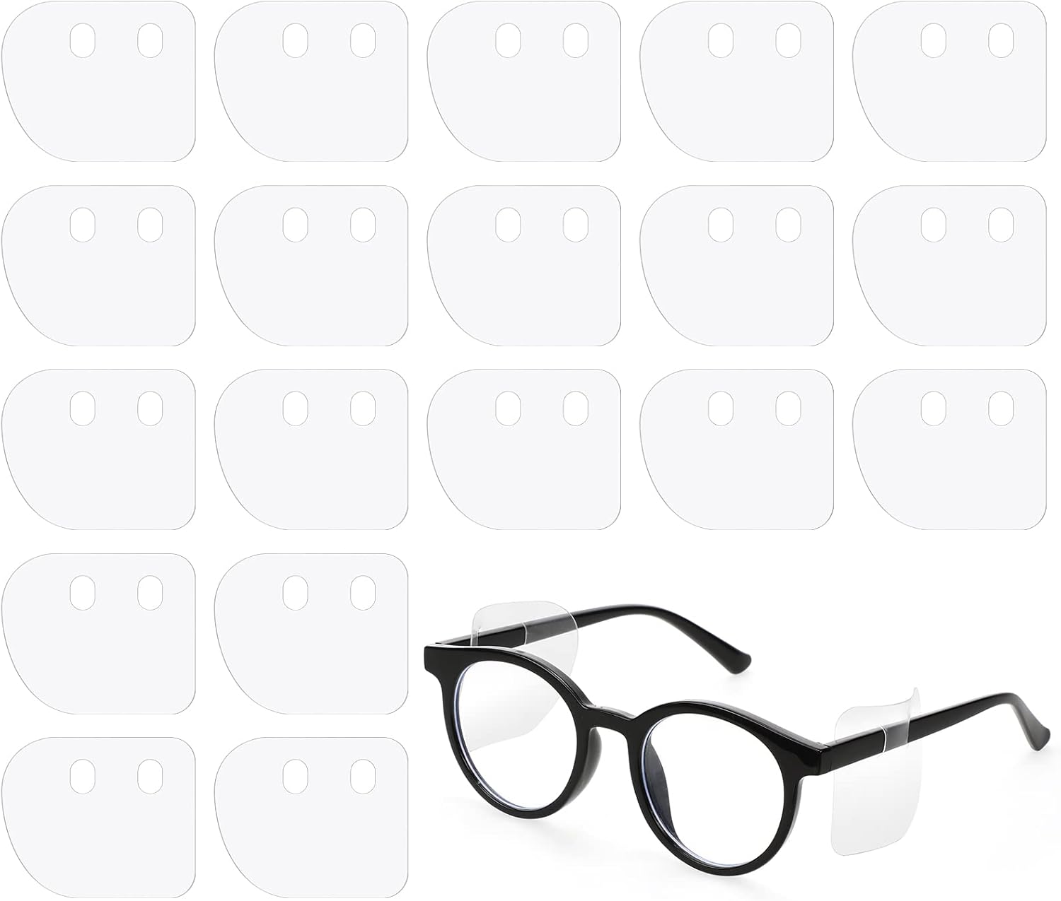 Oudain Gafas de seguridad transparentes protectores laterales de plástico para gafas graduadas, protectores laterales deslizantes para la mayoría de