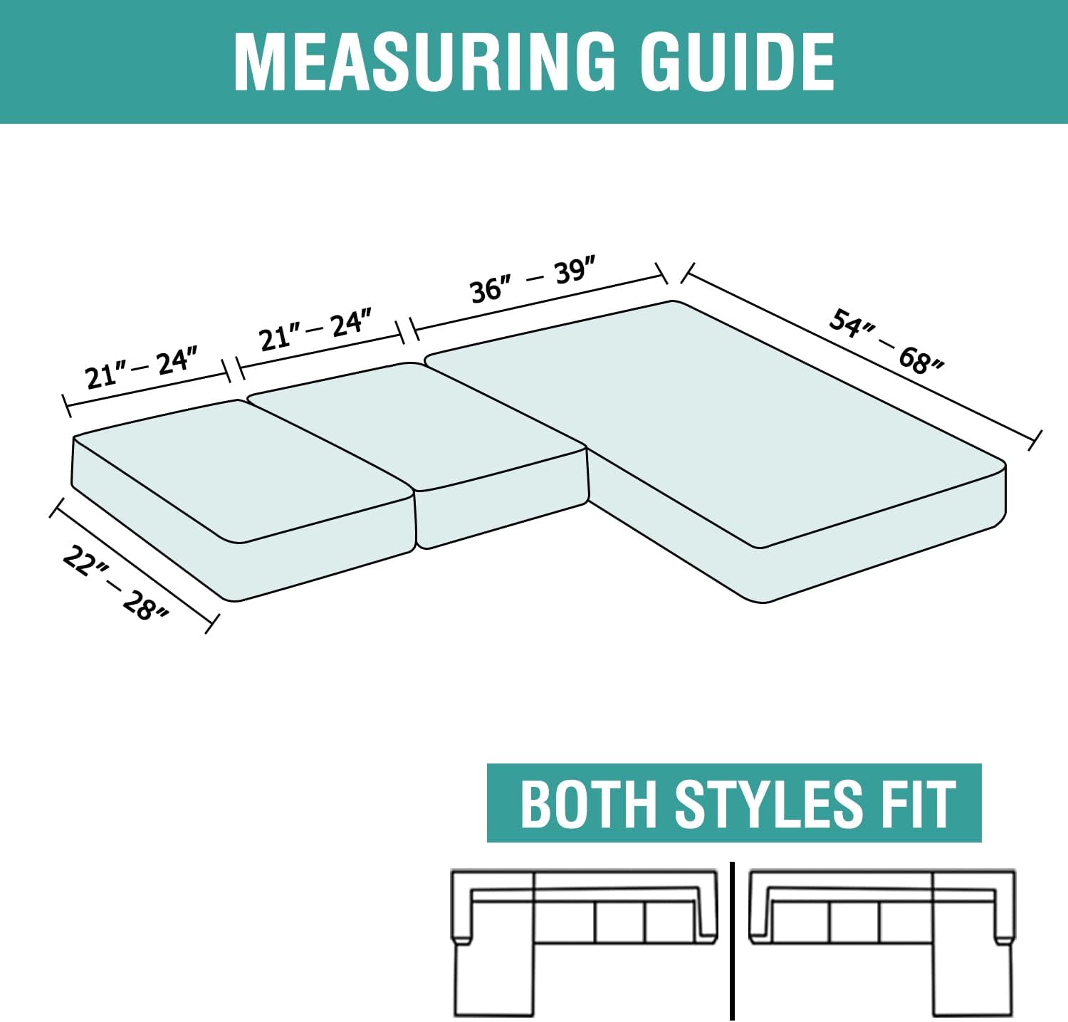 Elehealthy Funda de sofá seccional de 3 piezas para sofá seccional en forma de L, protector elástico de muebles para sofá seccional izquierdo o