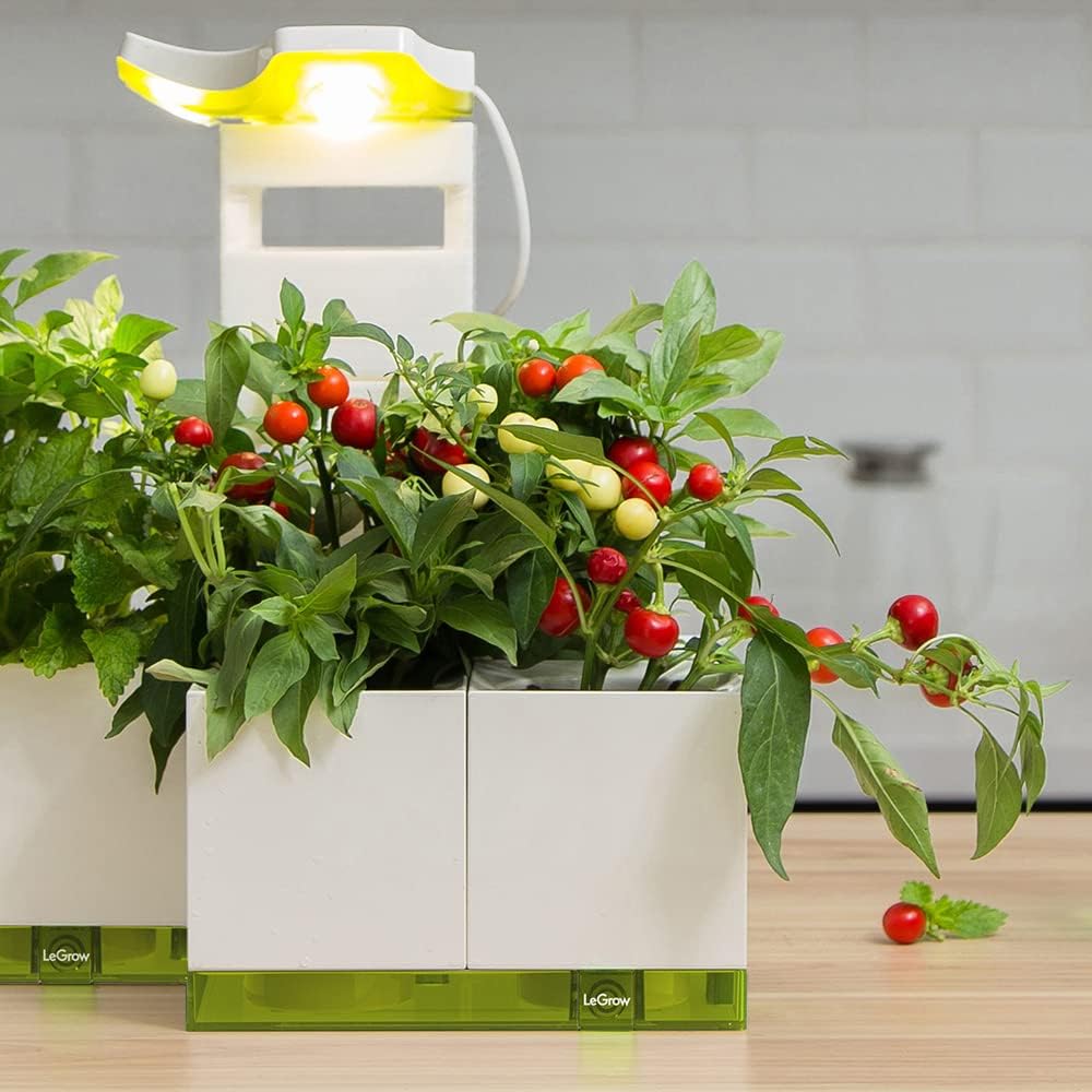LeGrow Jardín interior con luces de crecimiento, temporizador automático de 12 horas, 8 macetas de riego automático con 7 días sin riego, jardín de
