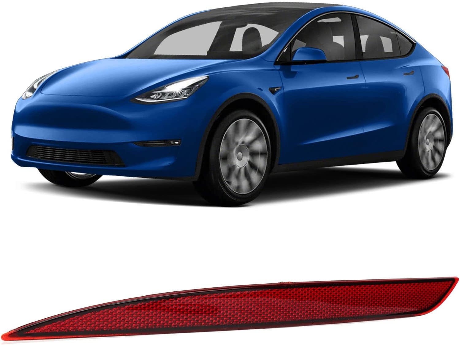 Reflector de parachoques trasero para Tesla Modelo Y 2020 a 2023, lente roja, luz reflectora trasera de automóvil, repuesto de luces de parachoques