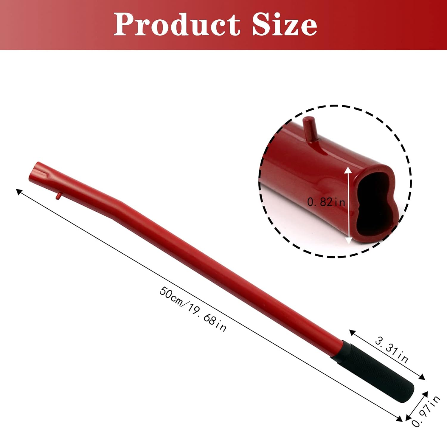 2.5 ton Horizontal Hydraulic Jack Handle Jack Pole Lever Automotive car Jack Accessorie (Red)