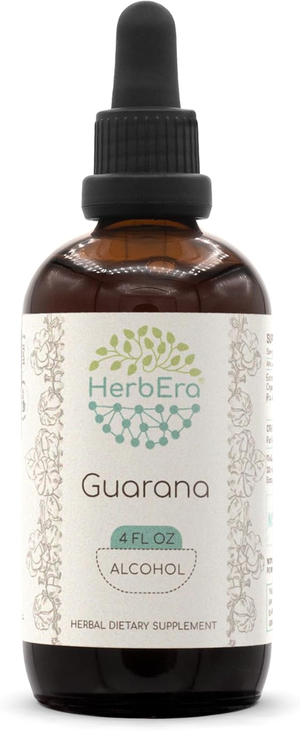 Guaraná A120 Alcohol Extracto de hierbas tintura, superconcentrado, guaraná silvestre (Paullinia cupana) Semilla seca (4 fl oz)