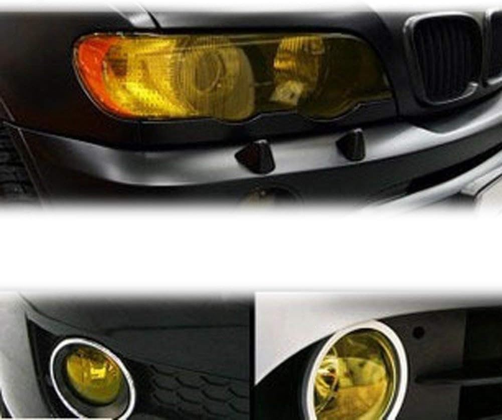 Rollo de lámina de vinilo tintado de 12 x 48 pulgadas para faros delanteros de automóvil, luces traseras, luces antiniebla con escobilla de goma +