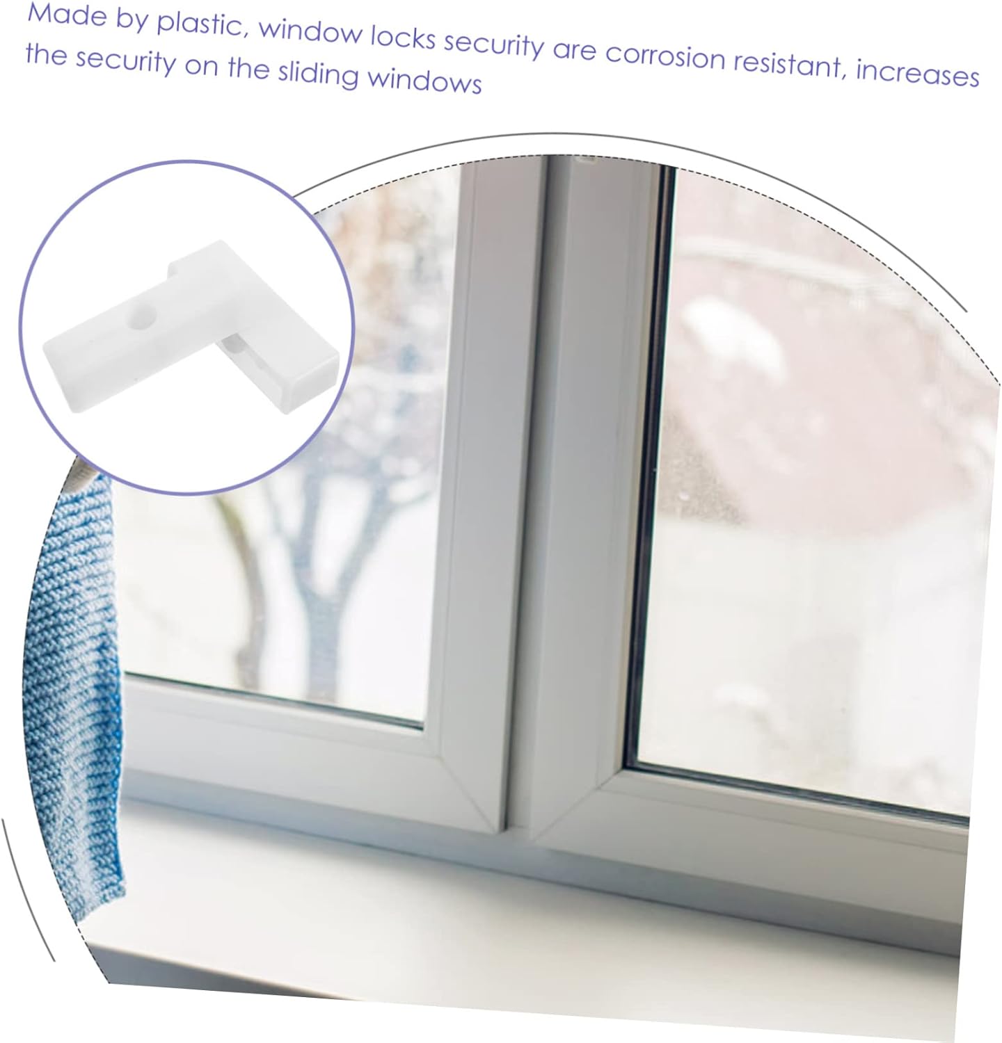 DOITOOL 10 Uds. Tapón de ventana Cerradura de puerta corrediza Cerraduras de ventana Barra de ventana de seguridad Cerradura de ventana Cerradura de