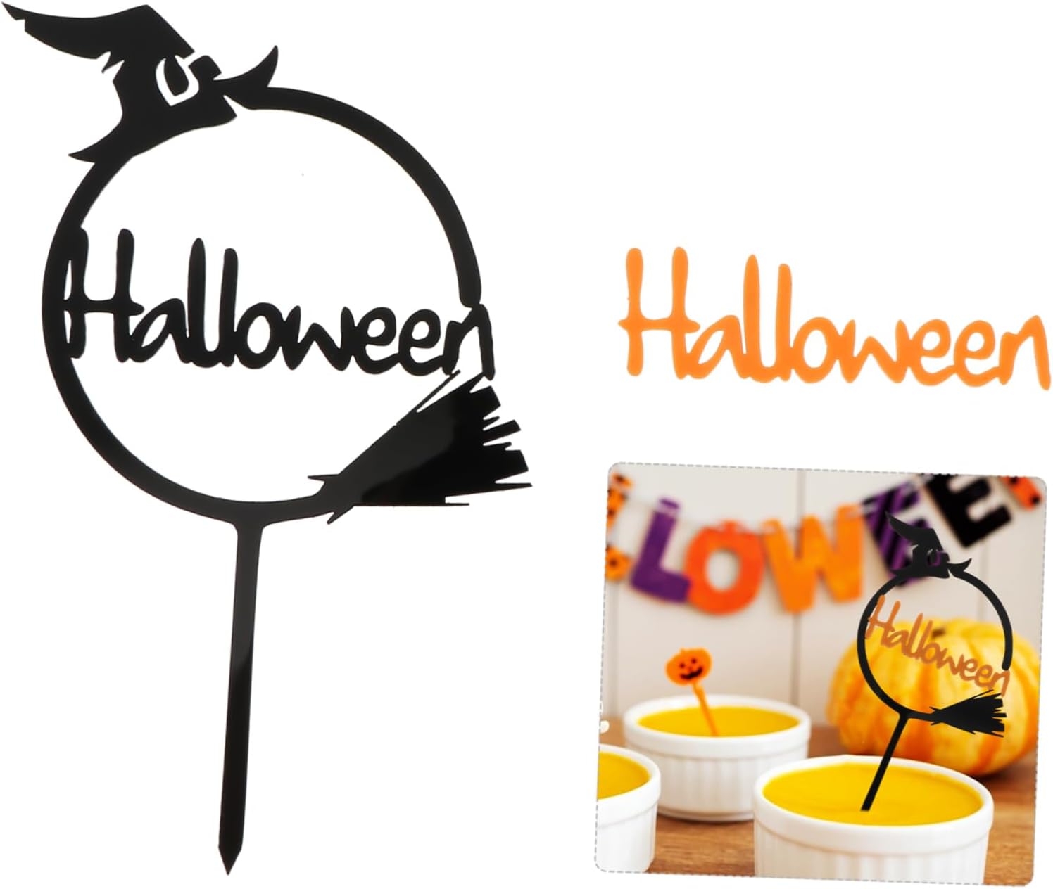 10 piezas de tarjetas de Halloween, palillos para tartas de Halloween, decoración de postre de Halloween, decoración de fiesta de Halloween,