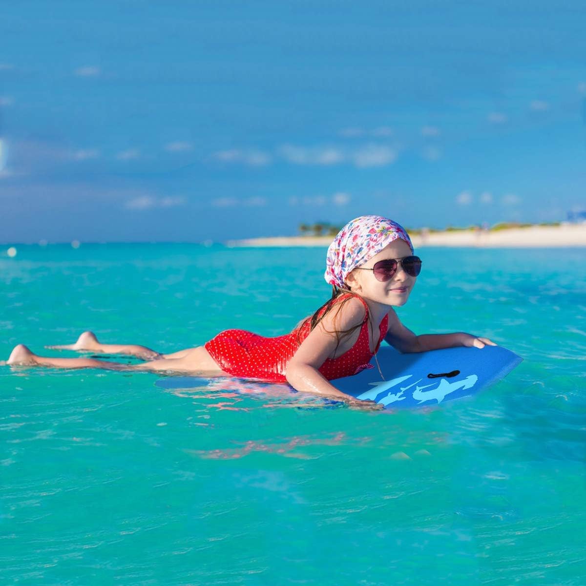 Goplus Boogie Boards para playa, tablero ligero con núcleo EPS, cubierta XPE, parte inferior lisa de HDPE, correa premium y cuerda de muñeca