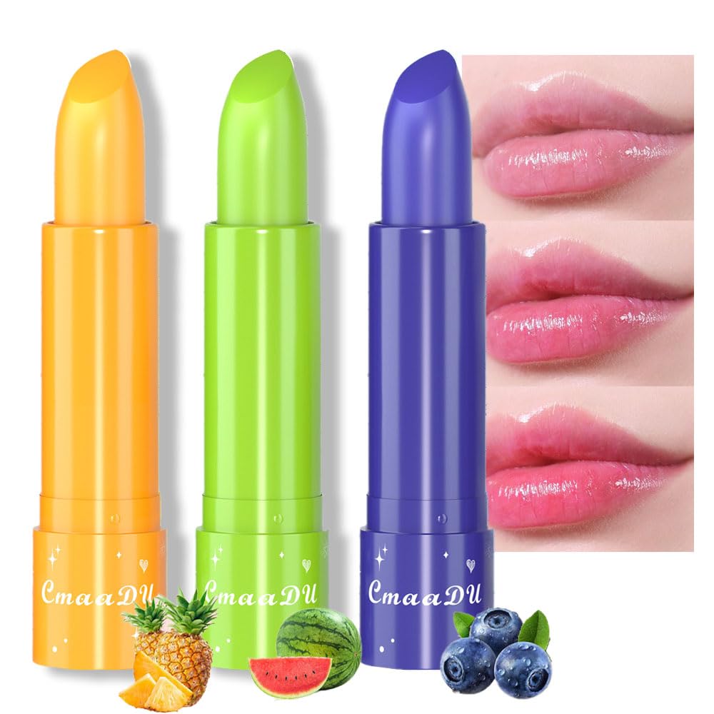 BINGBRUSH 3 lápices labiales que cambian de color, tamaño Queen, de larga duración, hidratante, bálsamo labial, brillo de labios, tinte de labios,