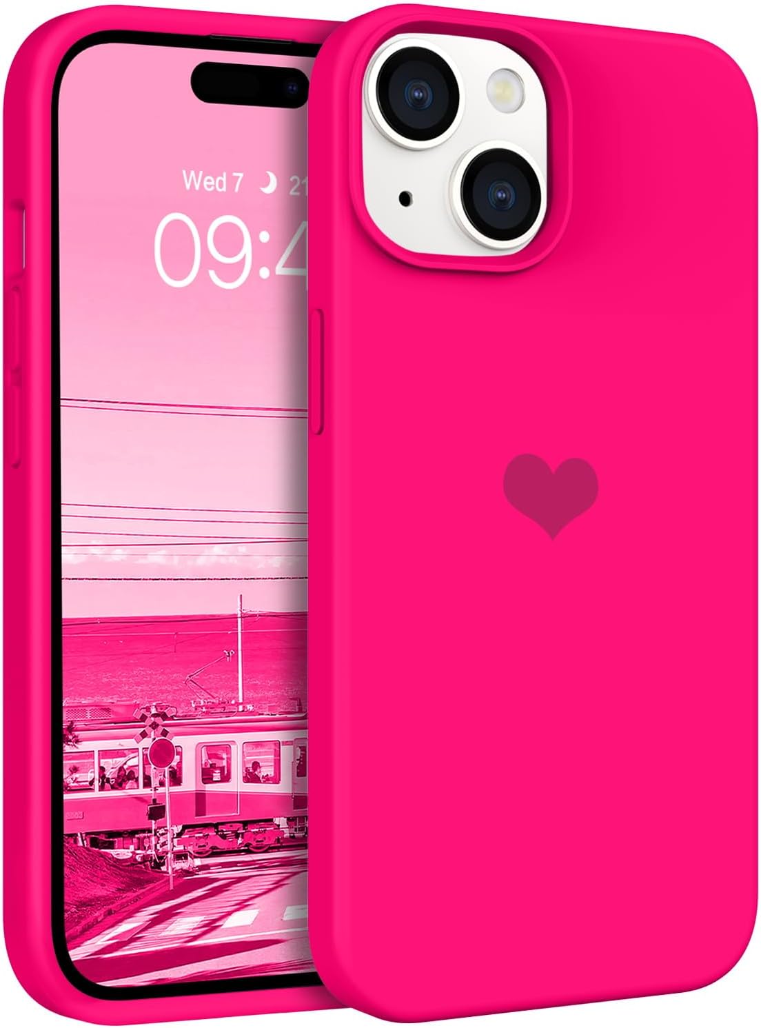 BENTOBEN Funda compatible con iPhone 15 2023, ajuste delgado, bonito diseño de corazón, silicona suave, goma de gel, a prueba de golpes, forro de