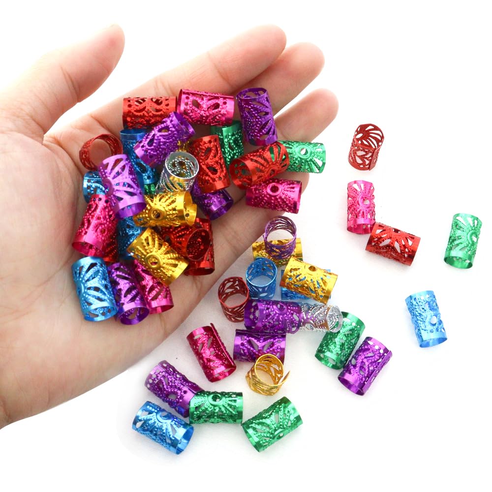 50 piezas de pinzas de extensión de cabello trenzado sucio anillos de extensión de cabello coloridos anillos de extensión de cabello de baile