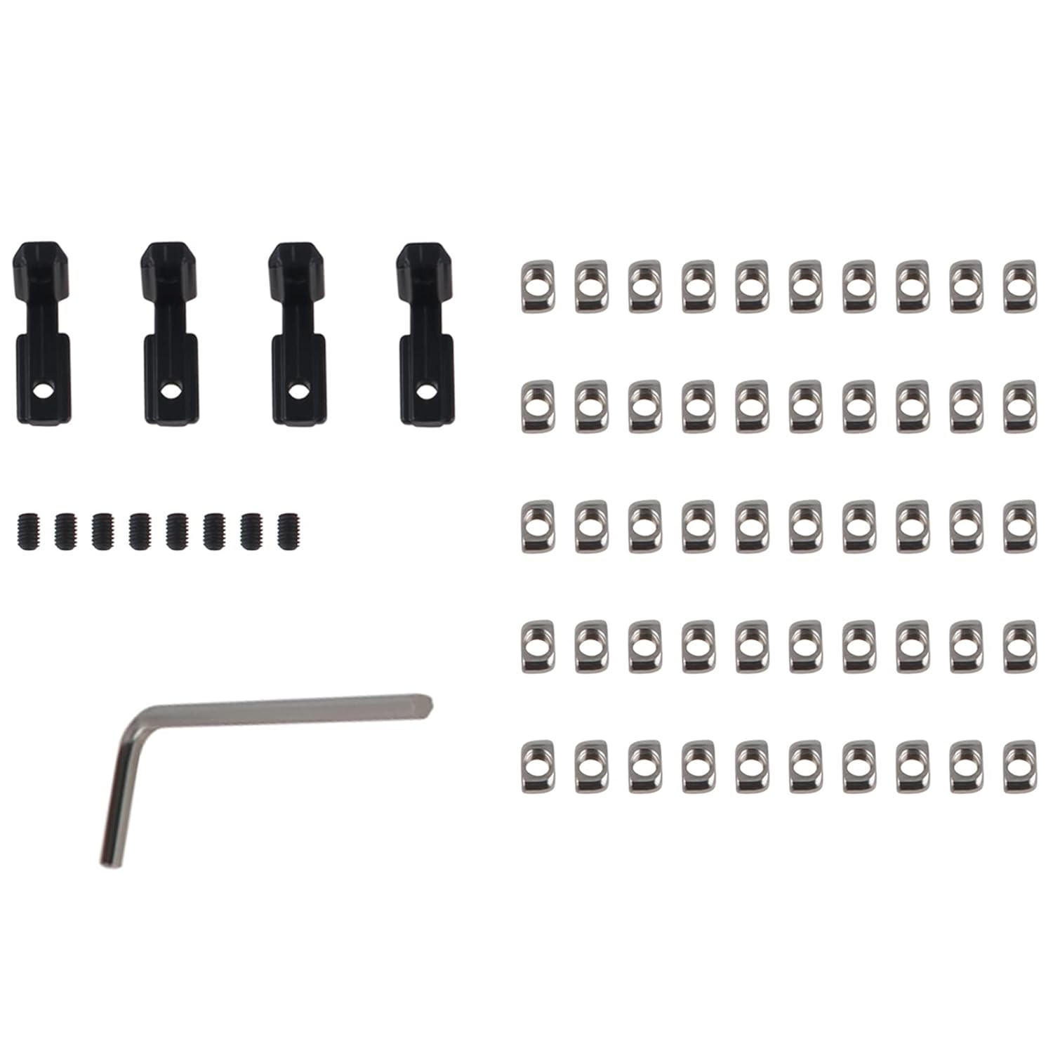 4 piezas de perfil de extrusión de aluminio 2020 de 15.748 in tipo V extrusión de aluminio estándar europeo anodizado riel lineal con accesorios