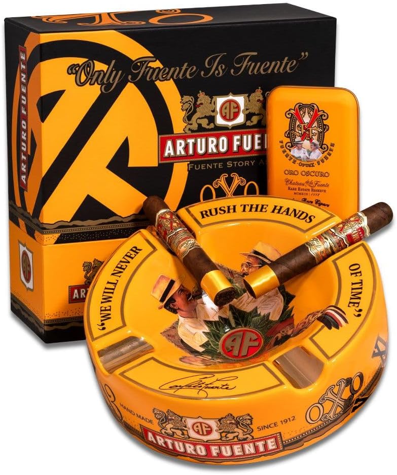 Cenicero de cigarro de porcelana grande de 8.75 pulgadas de edición limitada de Arturo Fuente amarillo