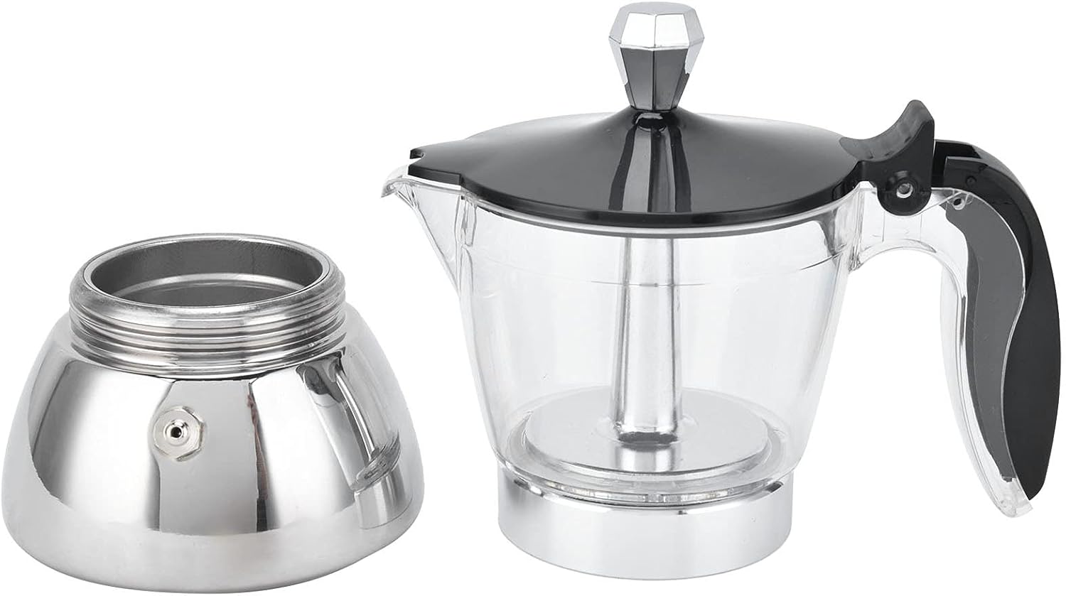 Qiilu Cafetera de acero inoxidable para 4 tazas, para cocina, moka