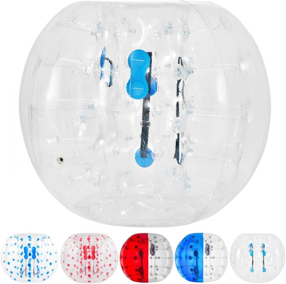 WACTO Pelota de fútbol de burbujas transparente para actividades al aire libre  4 pies de diámetro, pelota inflable para adultos o niños  explota en