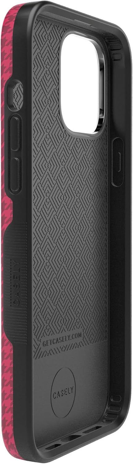 Casely Funda para iPhone 13 Pro Max  Compatible con MagSafe  Mejor vestido  Funda rosa de pata de gallo compatible con iPhone 13 Pro Max