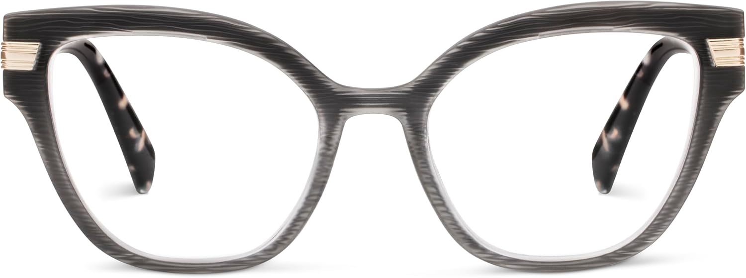 Peepers by PeeperSpecs Oprah’s Favorite Marquee Cateye – Gafas de lectura con bloqueo de luz azul para mujer, color escarchacuarzo azul +1.25
