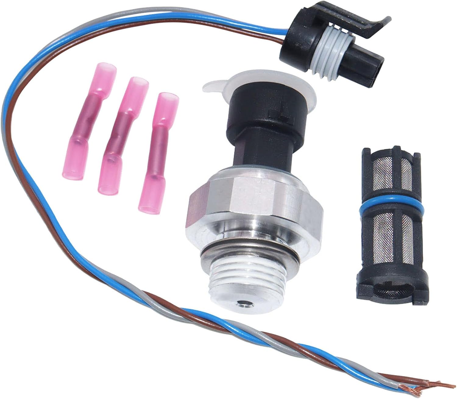 Interruptor del sensor de presión de aceite del motor con filtro de pantalla y enchufe D1846A compatible con Chevrolet Chevy Silverado GMC Sierra