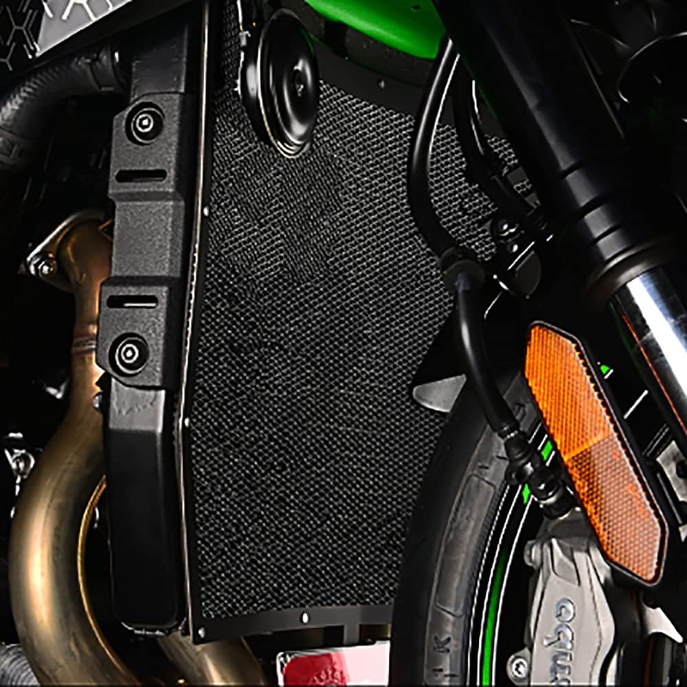 Protector de radiador de motocicleta compatible con Kawasaki ZH2 H2-SX H2R (negro)