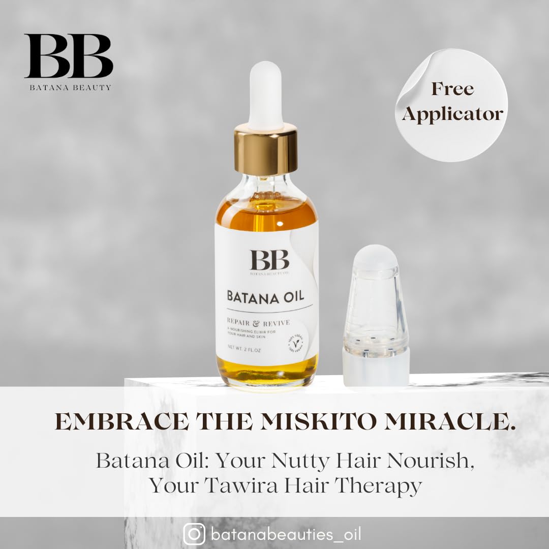 Aceite de batana vegano de 2 onzas  Aceite 100% vegano con mini peine aplicador de cuero cabelludo  Lo mejor para todo tipo de cabello y piel