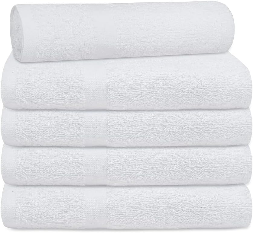 Juego de 12 toallas de baño 100% algodón, 500 GSM, toalla de baño grande suave, superabsorbente, secado rápido, ideal para piscina, hogar, gimnasio,