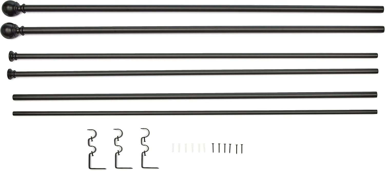Tienda Basics – Cortinero de 1 pulgada  2.54 cm. con remates redondos en los extremos.
