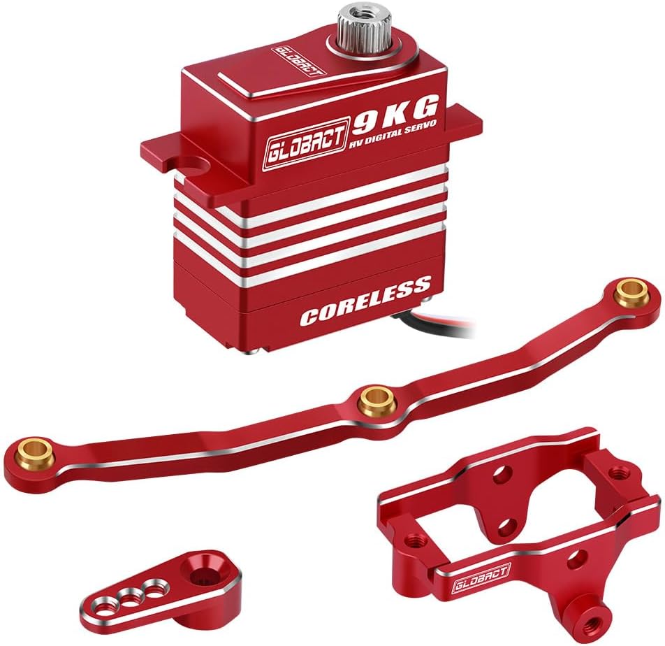 GLOBACT para TRX4M Servo 19.8 lbs Servo Digital de alto par Servo Motor sin núcleo Servo HV 4.8V-8.4V con Servo Montaje y brazo y enlace de