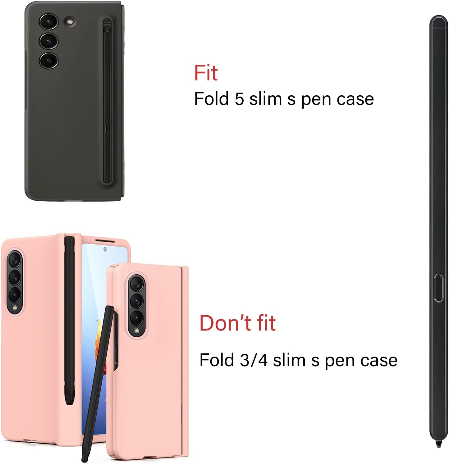 Fold Edition Galaxy Z Fold 5 – Repuesto de bolígrafo + puntas de bolígrafo para Samsung Galaxy Z fold 5 S Pen Touch Stylus S Pen + puntas de
