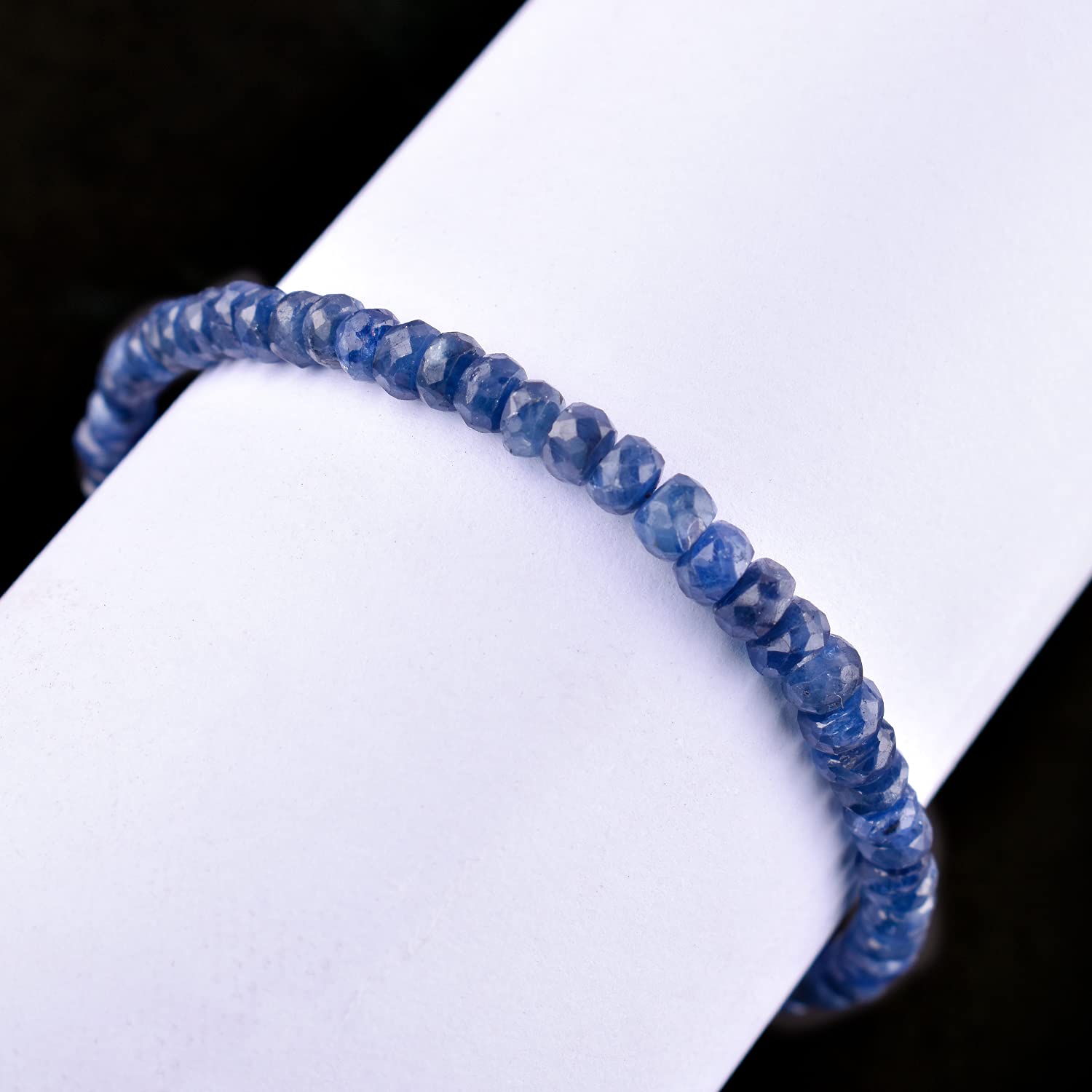 InfinityGemsArt Blue Sapphire Bracelet Handmade Authentic Beads Bracelet  Natural Gemstones Jewelry, September Birthstone, Energy Healing Crystals,