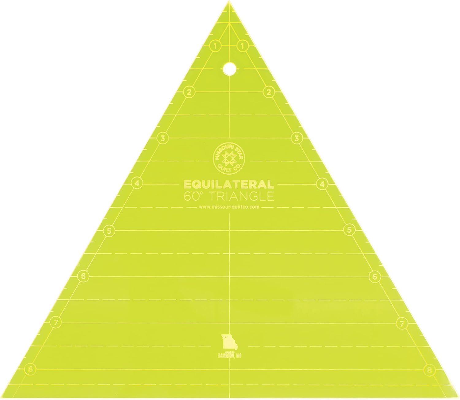 Missouri Star Quilt – Plantilla de acolchado triangular, regla triangular acrílica de 8 pulgadas de 60 grados para paquetes de dijes, pasteles de