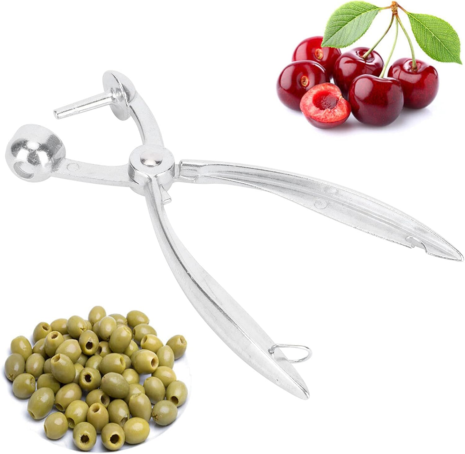 Gavigain Herramienta de descorazonador de cerezas, herramienta de descorazonador de cerezas, aleación de aluminio, removedor de núcleo de semillas