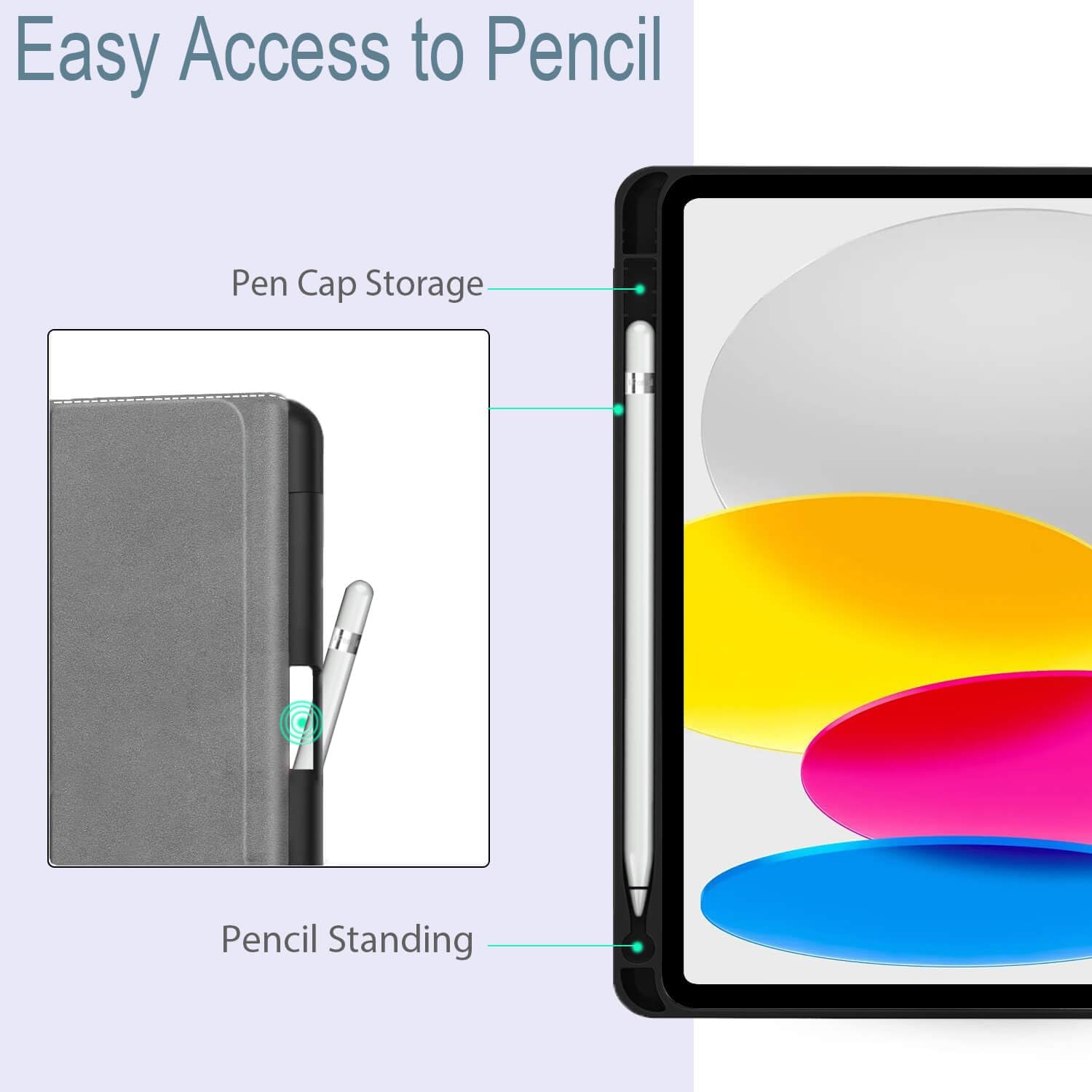Feams Funda para iPad de 10 generación de 10.9 pulgadas 2022 con función atril y función de encendido automático funda de piel con soporte para