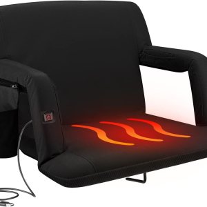 Alpcour Asiento de estadio plegable con calefacción, silla reclinable de lujo con respaldo y soporte de brazo, extra grueso, ligero e impermeable Alpcour Asiento de estadio plegable con calefacción, silla reclinable de lujo con respaldo y soporte de brazo, extra grueso, ligero e impermeable