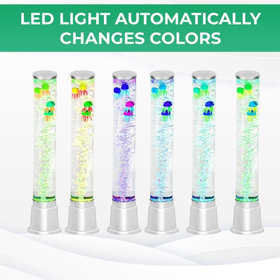 Shop LC – Lámpara eléctrica de medusas, lámpara artificial de acuario para tanque de peces falsos con lámpara de tubo de burbujas sensorial, luz