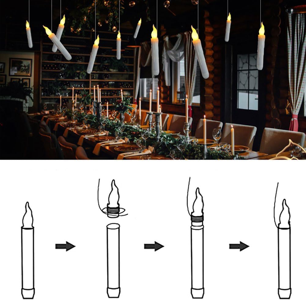 Decoraciones de Halloween, velas LED flotantes sin llama, velas LED flotantes para decoración de Halloween, velas cónicas LED sin llama, para
