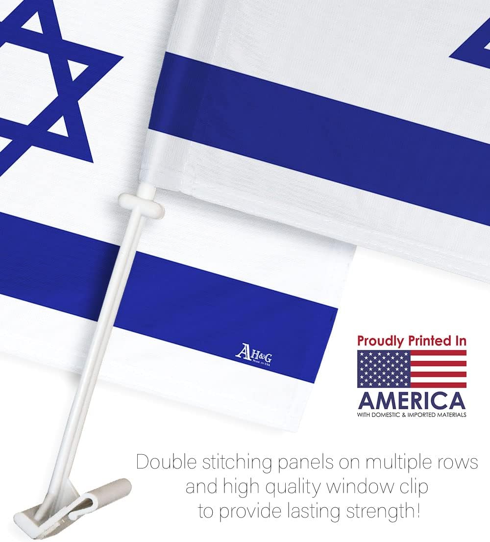 Bandera de Israel para automóvil, bandera de Israel para Carros Auto pequeños regalos de 12 x 18 pulgadas, clip de soporte de montaje para camión