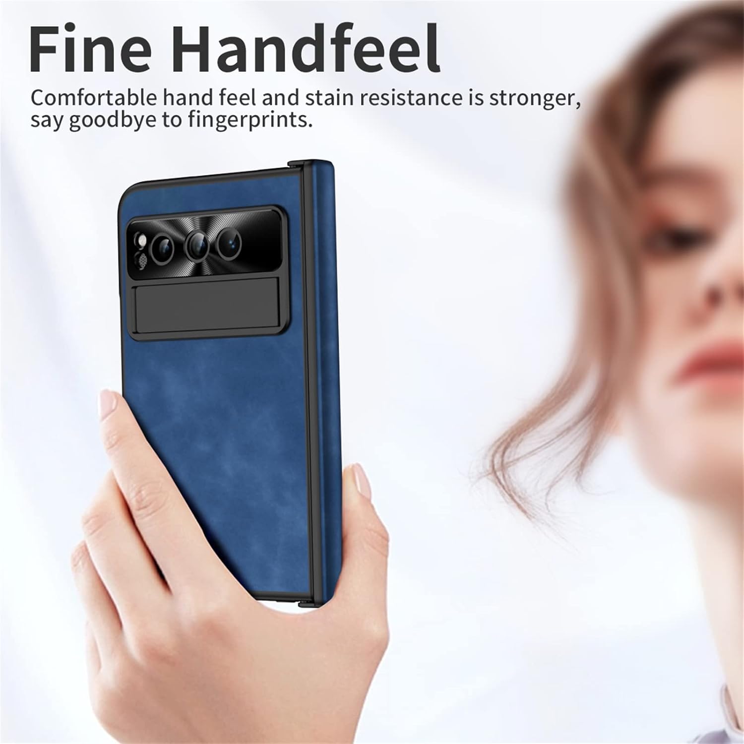 Pixel Fold, funda de piel magnética de protección de bisagra, protector de pantalla integrado, compatible con Google Pixel Fold 2023 (azul)